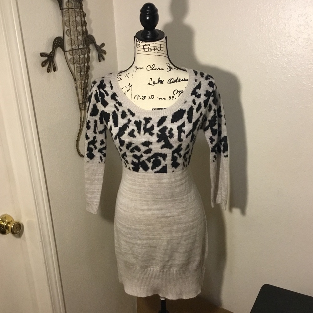 Animal Print Sweater Dress